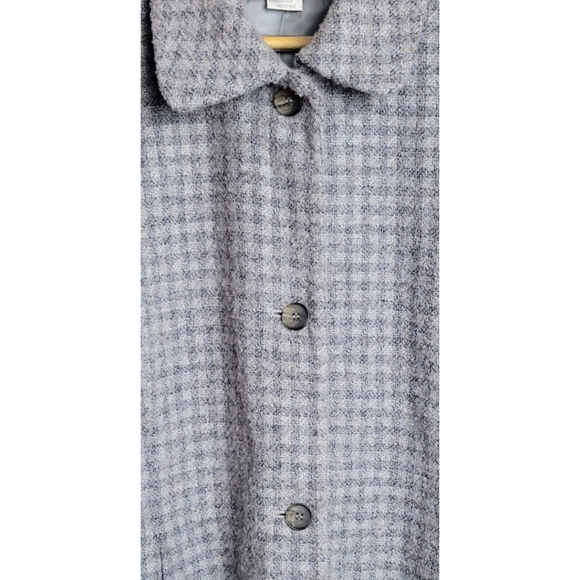 Jones New York Vintage Plaid Wool Blazer Gray Size 14 - Picture 6 of 9